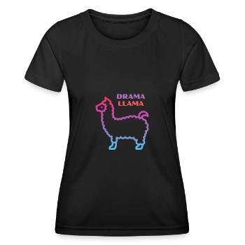 Lama lama dramatique - T-shirt sport Femme - noir - Devant - AI Model Female 172 light (172cm)