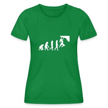 Bouldern Evolution Kletterwand Kletterin Boulder - Frauen Funktions-T-Shirt - Kelly Green - Vorne - AI Model Female 172 dark (172cm)