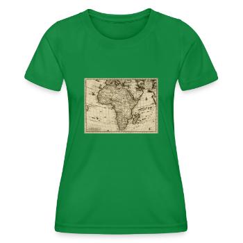 Carte vintage de l'Afrique, ancienne géographie - T-shirt sport Femme - vert - Devant - AI Model Female 172 dark (172cm)