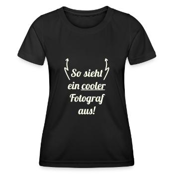 Fotograf - Frauen Funktions-T-Shirt - Schwarz - Vorne - AI Model Female 172 light (172cm)