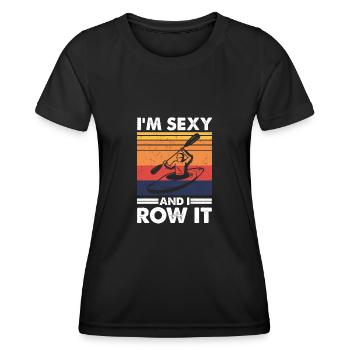 Je suis sexy et je l’ai, funny Kayak Bateau - T-shirt sport Femme - noir - Devant - AI Model Female 172 light (172cm)