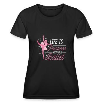 Ballet Ballet Ballet Ballet Danseuse de ballet Tütü chaussons - T-shirt sport Femme - noir - Devant - AI Model Female 172 light (172cm)