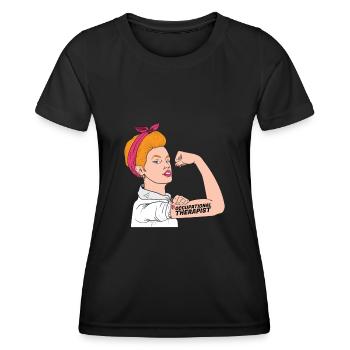 Ergothérapeute Rosie The Riveter - T-shirt sport Femme - noir - Devant - AI Model Female 172 light (172cm)