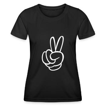 Frieden Freiheit Liebe Peace Zeichen Symbol - Frauen Funktions-T-Shirt - Schwarz - Vorne - AI Model Female 172 light (172cm)