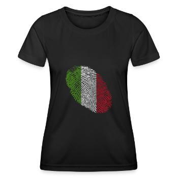 Empreinte digitale de l'Italie - T-shirt sport Femme - noir - Devant - AI Model Female 172 light (172cm)