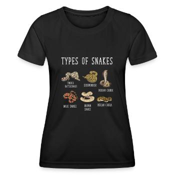 Types de serpents, Serpent, Types de serpents, Cobra - T-shirt sport Femme - noir - Devant - AI Model Female 172 light (172cm)