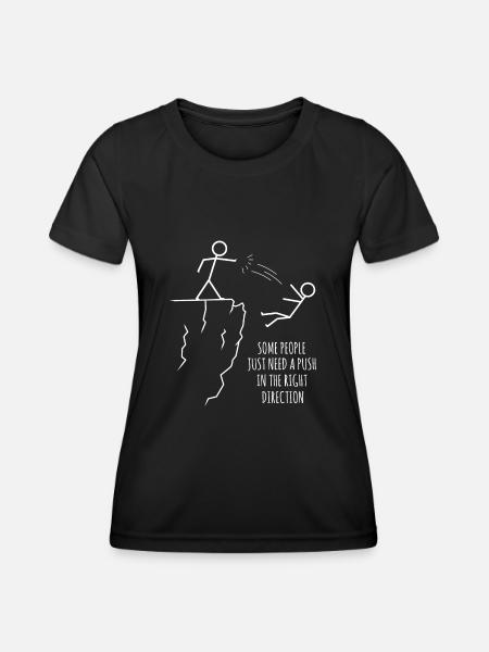 Sarkastisches Strichmännchen, Motivation - Frauen Funktions-T-Shirt - Schwarz