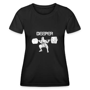 Squat Deeper - Frauen Funktions-T-Shirt - Schwarz - Vorne - AI Model Female 172 light (172cm)