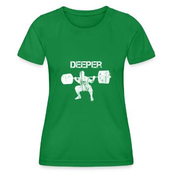 Accroupissez-vous plus profondément - T-shirt sport Femme - vert - Devant - AI Model Female 172 dark (172cm)