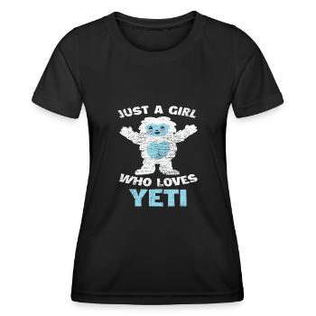 Bigfoot Mädchen Yeti - Frauen Funktions-T-Shirt - Schwarz - Vorne - AI Model Female 172 light (172cm)