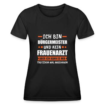 Bürgermeister Mayor Stadt Geschenk - Frauen Funktions-T-Shirt - Schwarz - Vorne - AI Model Female 172 light (172cm)