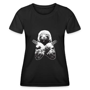 Slotherin comic slot drôle paresseux - T-shirt sport Femme - noir - Devant - AI Model Female 172 light (172cm)