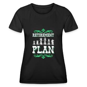 Plan d'échecs - T-shirt sport Femme - noir - Devant - AI Model Female 172 light (172cm)