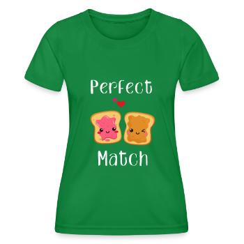 Match Perfect Match amour parfait couple relation - T-shirt sport Femme - vert - Devant - AI Model Female 172 dark (172cm)