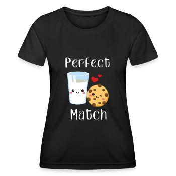 Match Perfect Match love perfect relationship couple - Women's Functional T-Shirt - black - Front - AI Model Female 172 light (172cm)