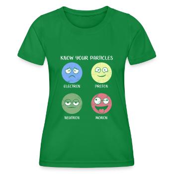 Types of particle atom gift idea moron - Frauen Funktions-T-Shirt - Kelly Green - Vorne - AI Model Female 172 dark (172cm)