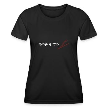 Né à Skijump (saut à ski) - T-shirt sport Femme - noir - Devant - AI Model Female 172 light (172cm)