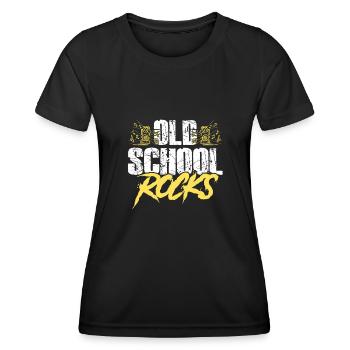 Old school rock - T-shirt sport Femme - noir - Devant - AI Model Female 172 light (172cm)