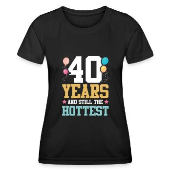 Anniversaire de 40 ans chaud - T-shirt sport Femme - noir - Devant - AI Model Female 172 light (172cm)