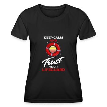 Lifeguard Lifeguard Outdoor Swimming Pool Indoor Swimming Pool - Women's Functional T-Shirt - black - Front - AI Model Female 172 light (172cm)