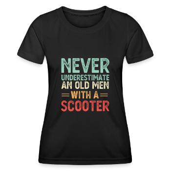 Ne sous-estimez jamais un vieil homme avec un cadeau de scooter - T-shirt sport Femme - noir - Devant - AI Model Female 172 light (172cm)