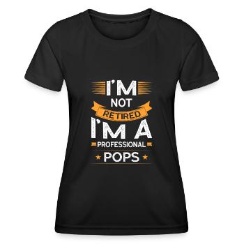 Pops Retirement Pop Pop Gift - T-shirt sport Femme - noir - Devant - AI Model Female 172 light (172cm)