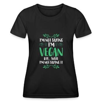 Vegan Veganer - Frauen Funktions-T-Shirt - Schwarz - Vorne - AI Model Female 172 light (172cm)