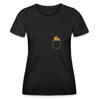 Biscuits Dans La poche poitrine Biscuits Cadeau - T-shirt sport Femme - noir - Devant - AI Model Female 172 light (172cm)