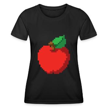 Pixel Apfel 80er Retro 8-bit Kostüm - Frauen Funktions-T-Shirt - Schwarz - Vorne - AI Model Female 172 light (172cm)