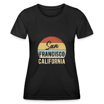 San Francisco Californie - T-shirt sport Femme - noir - Devant - AI Model Female 172 light (172cm)