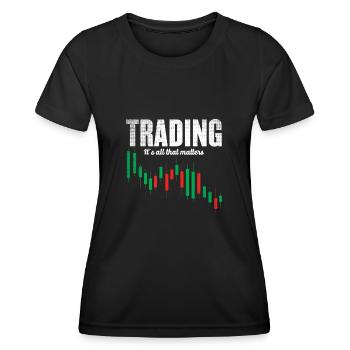 Day trading - trading - T-shirt sport Femme - noir - Devant - AI Model Female 172 light (172cm)