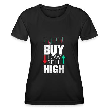 Day trading - trading - T-shirt sport Femme - noir - Devant - AI Model Female 172 light (172cm)