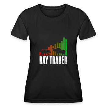 Day trading - trading - T-shirt sport Femme - noir - Devant - AI Model Female 172 light (172cm)