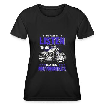 Moto moto - T-shirt sport Femme - noir - Devant - AI Model Female 172 light (172cm)