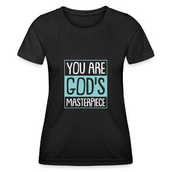 Bible verset de la Bible Dieu disant - T-shirt sport Femme - noir - Devant - AI Model Female 172 light (172cm)