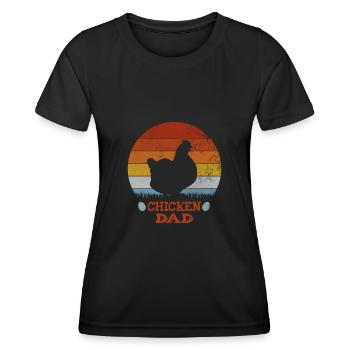 chicken dad - Women's Functional T-Shirt - black - Front - AI Model Female 172 light (172cm)