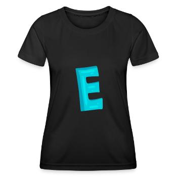 Initial letter E letter - Women's Functional T-Shirt - black - Front - AI Model Female 172 light (172cm)