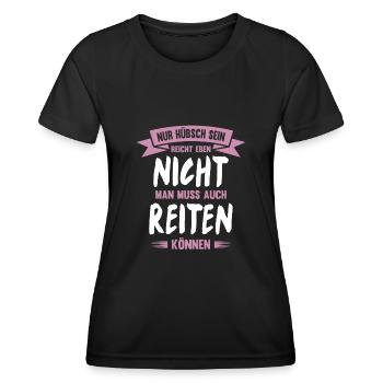 Reiterin Pferdespruch Lustiges Pferde Geschenk - Frauen Funktions-T-Shirt - Schwarz - Vorne - AI Model Female 172 light (172cm)