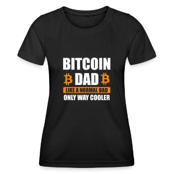 Bitcoin Dad BTC Trader Currency Gift - Women's Functional T-Shirt - black - Front - AI Model Female 172 light (172cm)