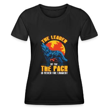 Le chef de la meute n'est jamais les loups les plus bruyants - T-shirt sport Femme - noir - Devant - AI Model Female 172 light (172cm)