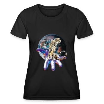 Guépard - T-shirt sport Femme - noir - Devant - AI Model Female 172 light (172cm)