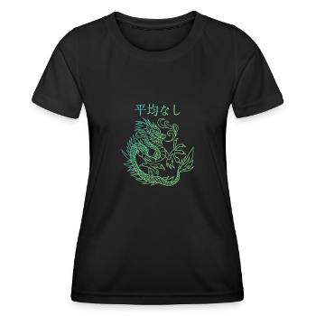 Japanischer Drache Pastell Streetwear Dragon E-Boy - Frauen Funktions-T-Shirt - Schwarz - Vorne - AI Model Female 172 light (172cm)