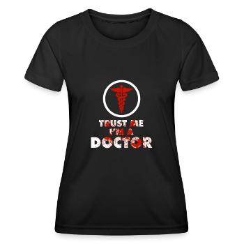 Médecin médecin médecine étudiant médecine chirurgien - T-shirt sport Femme - noir - Devant - AI Model Female 172 light (172cm)
