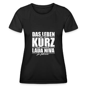 Lada Niva 4x4 Autoliebhaber Russland Offroad - Frauen Funktions-T-Shirt - Schwarz - Vorne - AI Model Female 172 light (172cm)