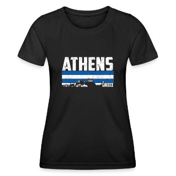 Athen Griechenland Skyline - Frauen Funktions-T-Shirt - Schwarz - Vorne - AI Model Female 172 light (172cm)