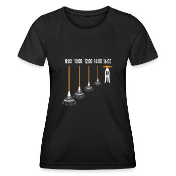 Râteau de jardinage jardinier après le travail bière drôle - T-shirt sport Femme - noir - Devant - AI Model Female 172 light (172cm)
