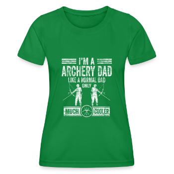 Bogenschießen Papa Bogenschütze Papa Bogenjäger Va - Frauen Funktions-T-Shirt - Kelly Green - Vorne - AI Model Female 172 dark (172cm)