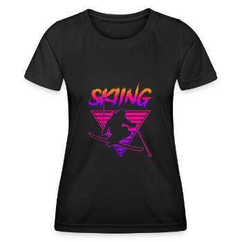 Ski cadeau de sports d'hiver d'hiver - T-shirt sport Femme - noir - Devant - AI Model Female 172 light (172cm)