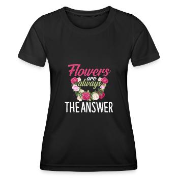 Fleuriste fleuriste bouquet de fleurs - T-shirt sport Femme - noir - Devant - AI Model Female 172 light (172cm)
