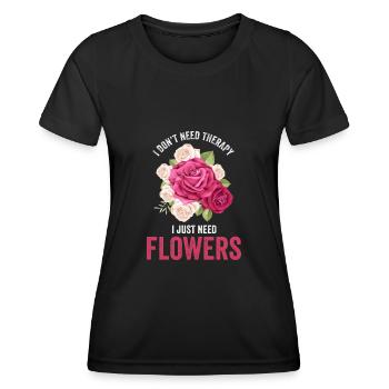 Fleuriste fleuriste bouquet de fleurs - T-shirt sport Femme - noir - Devant - AI Model Female 172 light (172cm)